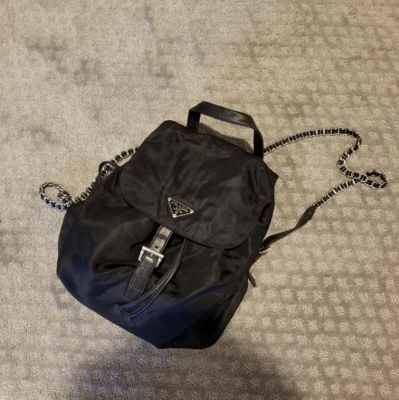 prada backpack with chain straps